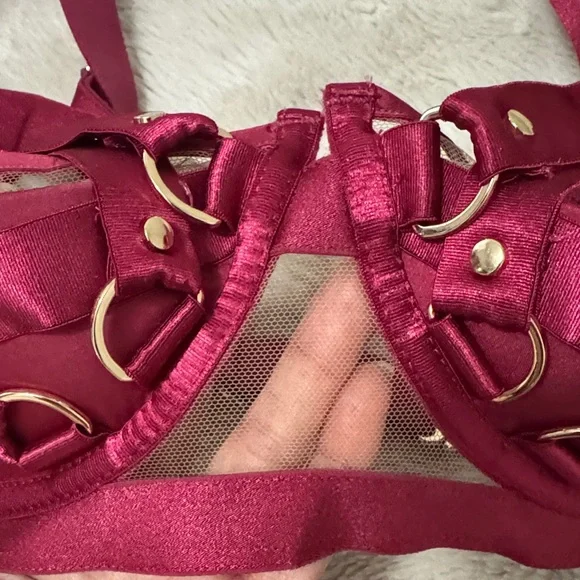 Honey Birdette Stephanie Red Bra Thong Set - 36DDD/F - Picture 7 of 13